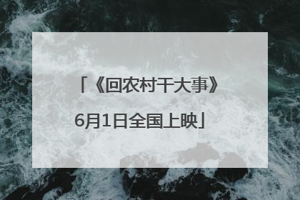 《回农村干大事》6月1日全国上映