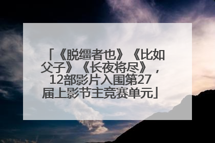 《脱缰者也》《比如父子》《长夜将尽》，12部影片入围第27届上影节主竞赛单元