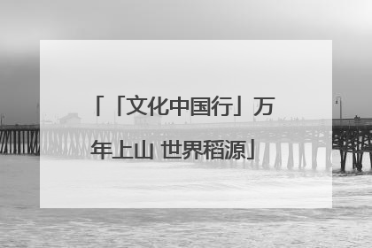 「文化中国行」万年上山 世界稻源