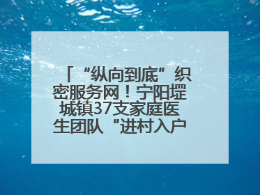 “纵向到底”织密服务网！宁阳堽城镇37支家庭医生团队“进村入户”，让健康政策“落地生根”