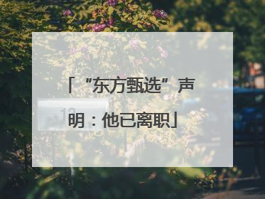 “东方甄选”声明：他已离职