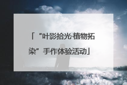 “叶影拾光·植物拓染”手作体验活动