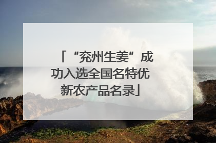 “兖州生姜”成功入选全国名特优新农产品名录