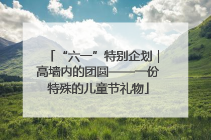 “六一”特别企划｜高墙内的团圆——一份特殊的儿童节礼物