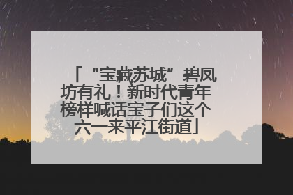 “宝藏苏城”碧凤坊有礼！新时代青年榜样喊话宝子们这个六一来平江街道