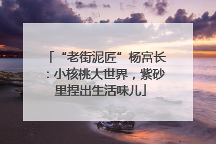 “老街泥匠”杨富长：小核桃大世界，紫砂里捏出生活味儿