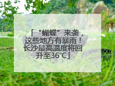 “蝴蝶”来袭，这些地方有暴雨！长沙最高温度将回升至36℃