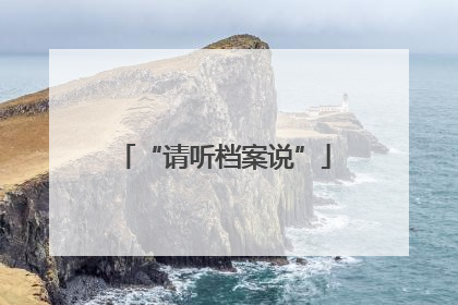 “请听档案说”