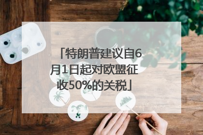 特朗普建议自6月1日起对欧盟征收50%的关税