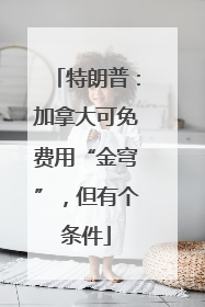特朗普：加拿大可免费用“金穹”，但有个条件