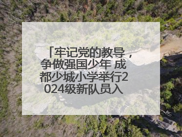 牢记党的教导，争做强国少年 成都少城小学举行2024级新队员入队仪式