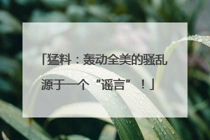 猛料：轰动全美的骚乱源于一个“谣言”！