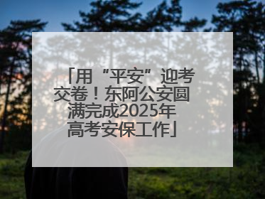 用“平安”迎考交卷！东阿公安圆满完成2025年高考安保工作