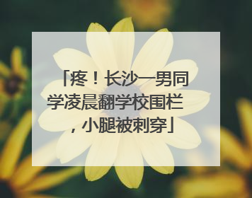疼！长沙一男同学凌晨翻学校围栏，小腿被刺穿