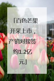 百色芒果开采上市，产销对接签约1.2亿元