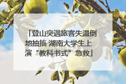 登山突遇旅客失温倒地抽搐 湖南大学生上演“教科书式”急救