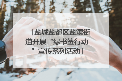 盐城盐都区盐渎街道开展“绿书签行动”宣传系列活动
