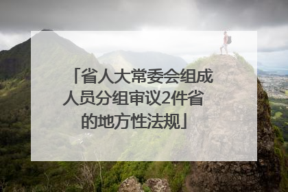 省人大常委会组成人员分组审议2件省的地方性法规