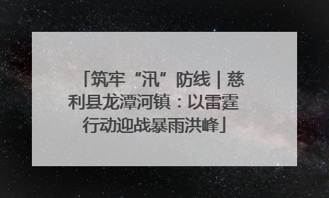 筑牢“汛”防线｜慈利县龙潭河镇：以雷霆行动迎战暴雨洪峰