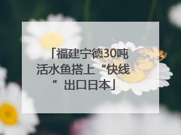 福建宁德30吨活水鱼搭上“快线”出口日本