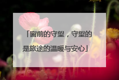 窗前的守望，守望的是旅途的温暖与安心