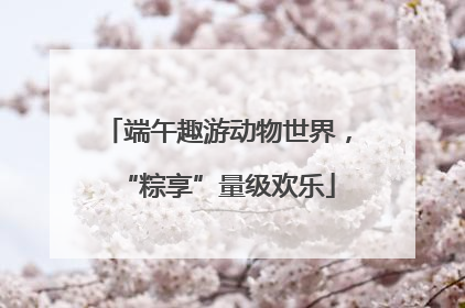 端午趣游动物世界，“粽享”量级欢乐