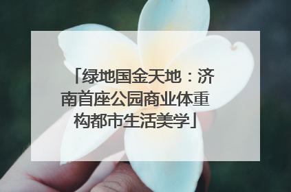绿地国金天地：济南首座公园商业体重构都市生活美学