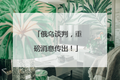 俄乌谈判，重磅消息传出！