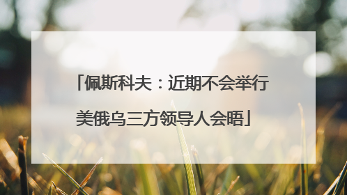 佩斯科夫：近期不会举行美俄乌三方领导人会晤