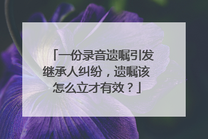 一份录音遗嘱引发继承人纠纷，遗嘱该怎么立才有效？