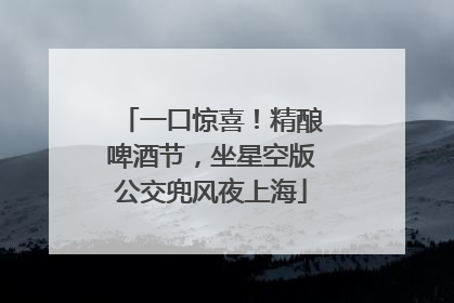 一口惊喜！精酿啤酒节，坐星空版公交兜风夜上海