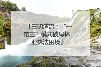 三明清流：“一带三”模式破局林业执法困境