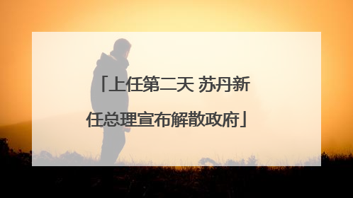 上任第二天 苏丹新任总理宣布解散政府