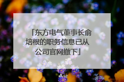 东方电气董事长俞培根的职务信息已从公司官网撤下