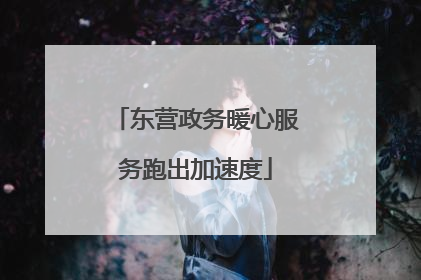 东营政务暖心服务跑出加速度
