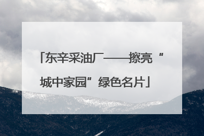东辛采油厂——擦亮“城中家园”绿色名片