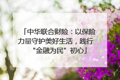中华联合财险：以保险力量守护美好生活，践行“金融为民”初心