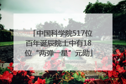 中国科学院517位百年诞辰院士中有18位“两弹一星”元勋