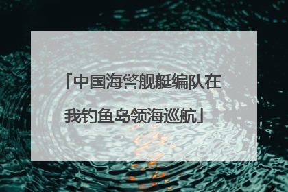 中国海警舰艇编队在我钓鱼岛领海巡航
