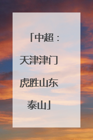中超：天津津门虎胜山东泰山