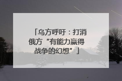 乌方呼吁：打消俄方“有能力赢得战争的幻想”