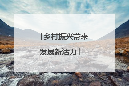 乡村振兴带来发展新活力