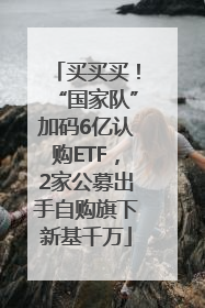 买买买！“国家队”加码6亿认购ETF，2家公募出手自购旗下新基千万