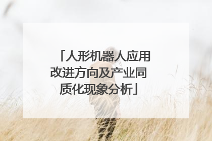 人形机器人应用改进方向及产业同质化现象分析