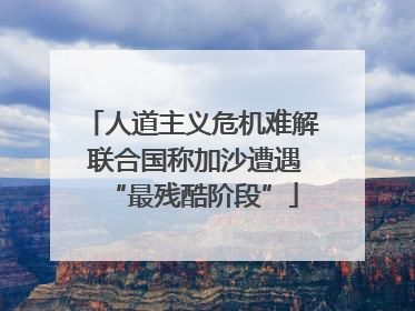 人道主义危机难解 联合国称加沙遭遇“最残酷阶段”