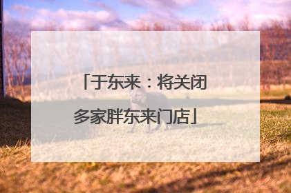 于东来：将关闭多家胖东来门店
