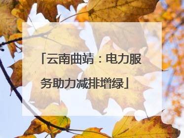 云南曲靖：电力服务助力减排增绿