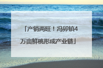 产销两旺！冯卯镇4万亩鲜桃形成产业链