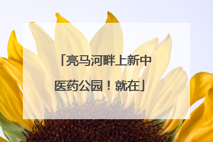 亮马河畔上新中医药公园！就在