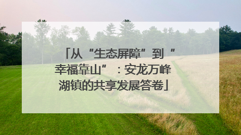 从“生态屏障”到“幸福靠山”：安龙万峰湖镇的共享发展答卷